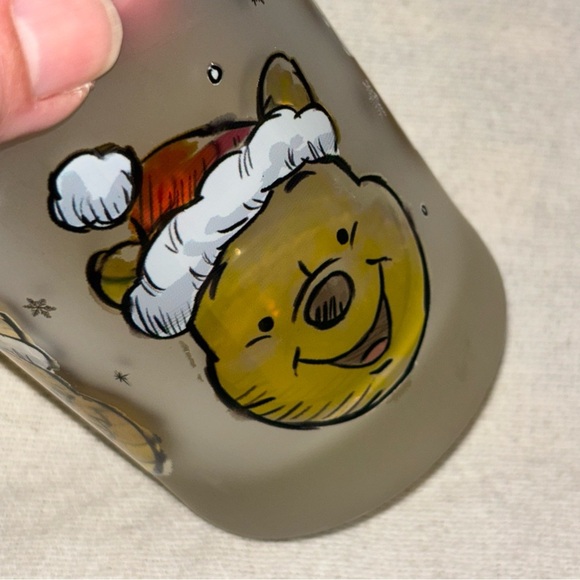 Disney Winnie The Pooh  Santa Christmas Glasses Set‎ Of Two 4x3” - Picture 7 of 11